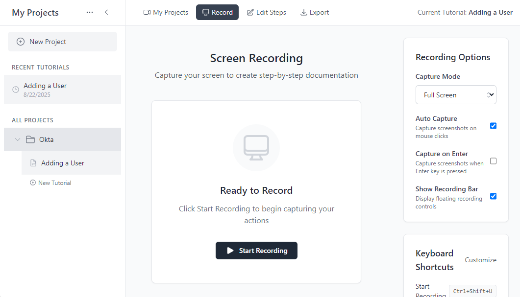 Start Recording